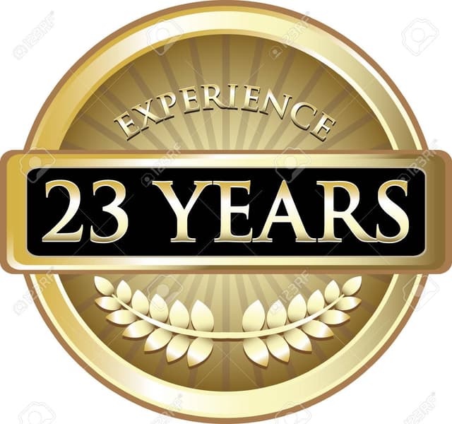 23 years of experience badge
